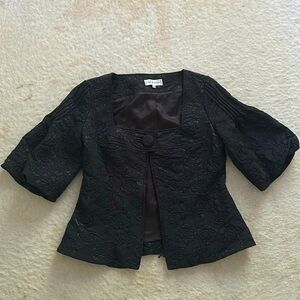ANNE FONTAINE NAISSE BLACK ZIP JACKET / TOP